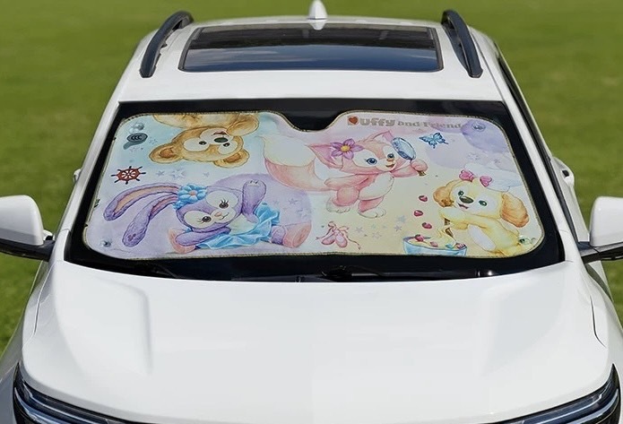 達菲 Duffy 與好友們 圖案 可折疊收納 遮陽板 汽車用品 -上海迪士尼樂園