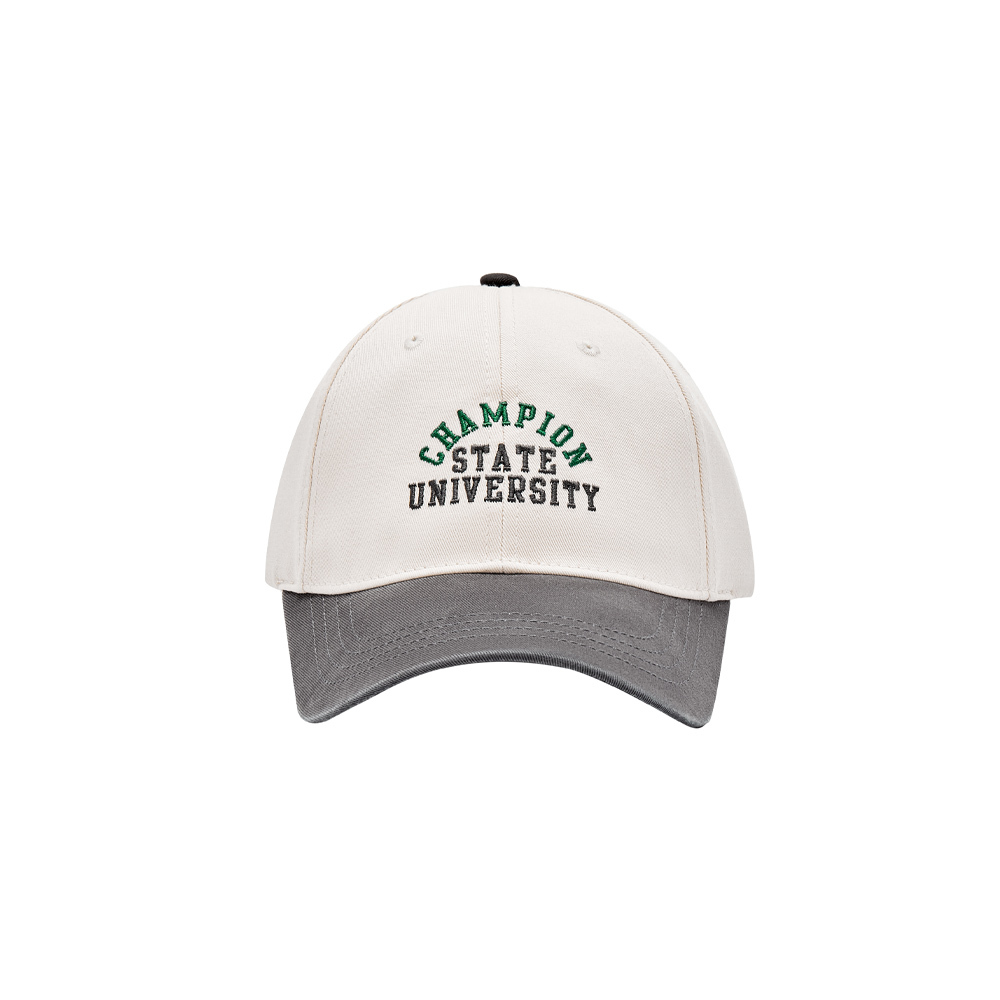 中性-學院風 刺繡大學字體 棒球帽-米x黑（U4CACCU07D3）