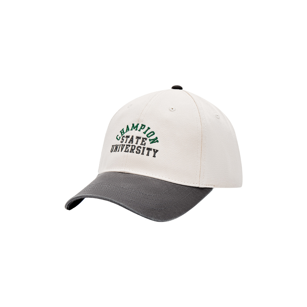 中性-學院風 刺繡大學字體 棒球帽-米x黑（U4CACCU07D3）