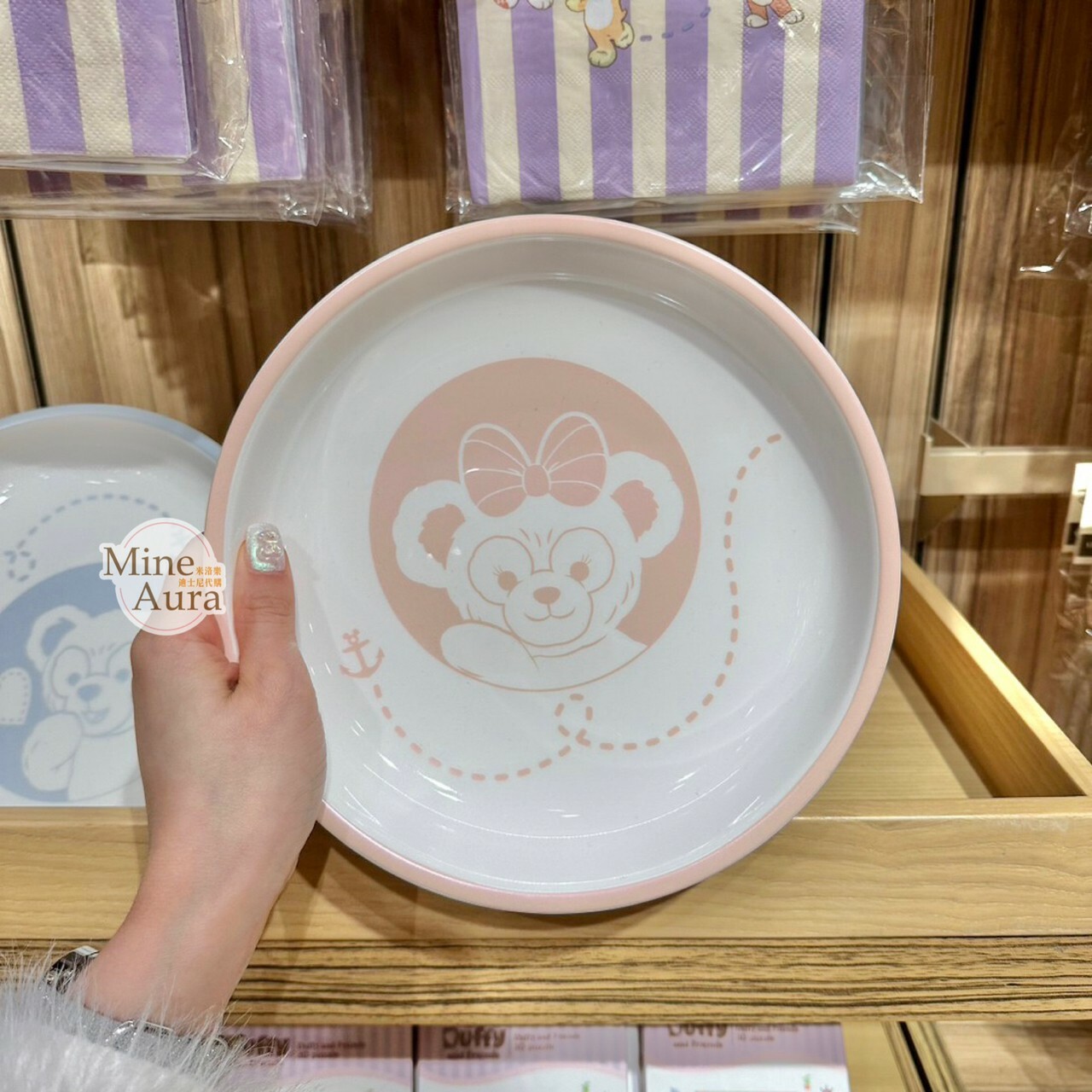 (特價現貨) 達菲 Duffy + 雪莉玫 ShellieMay 圖案 陶瓷 餐盤 盤子 2入 -香港迪士尼樂園