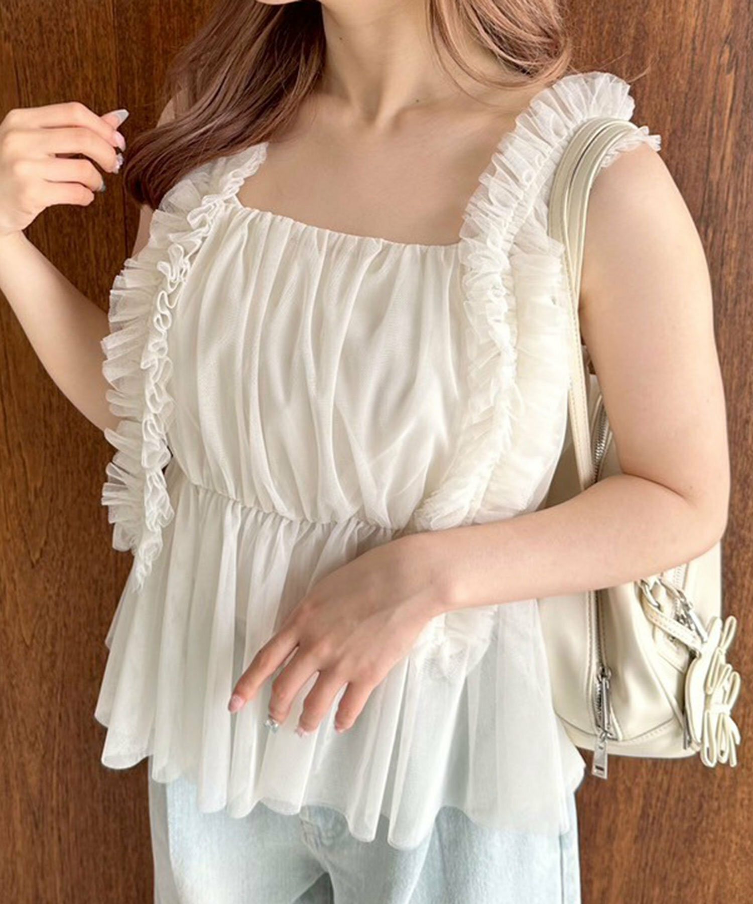 預購 - JP 肩帶荷葉邊背心