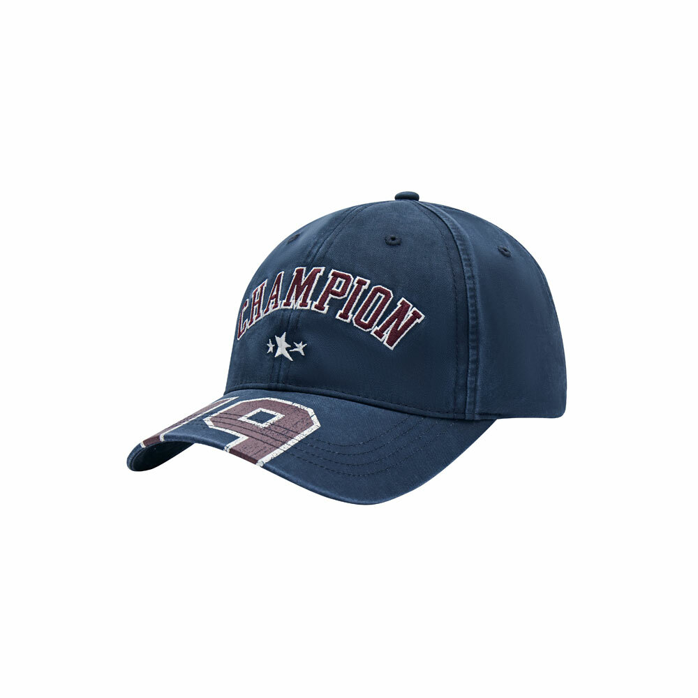 個性學院風 刺繡印花 棒球帽(藍)