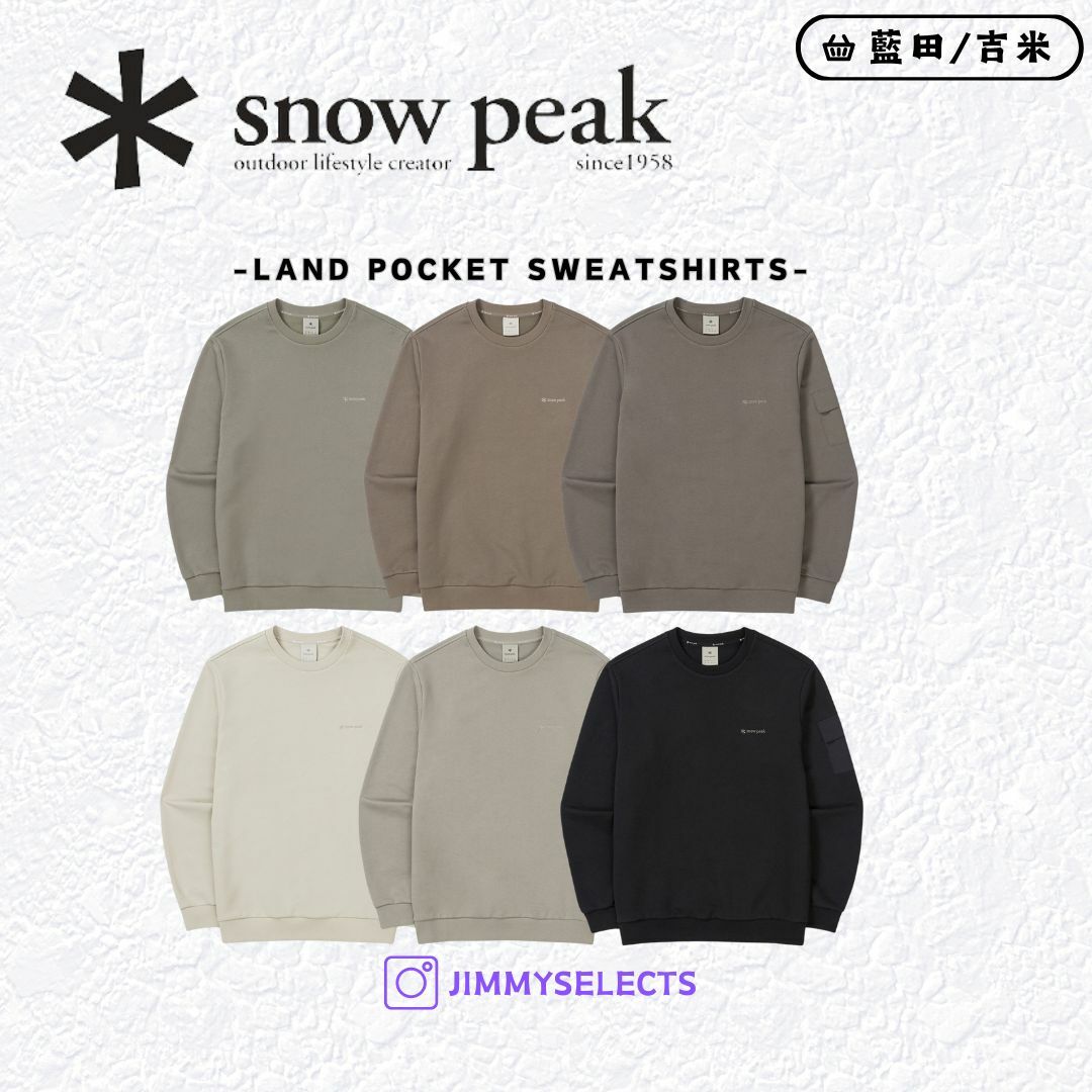 【代購】Snow Peak 雪諾必克 Land Pocket 臂口袋 衛衣 長袖 大學T S24FMFHT60