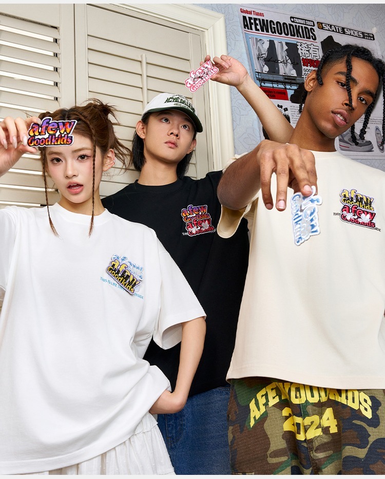 AFGK Urban Neon Devil Felt Logo Short Sleeve T A FEW GOOD KIDS