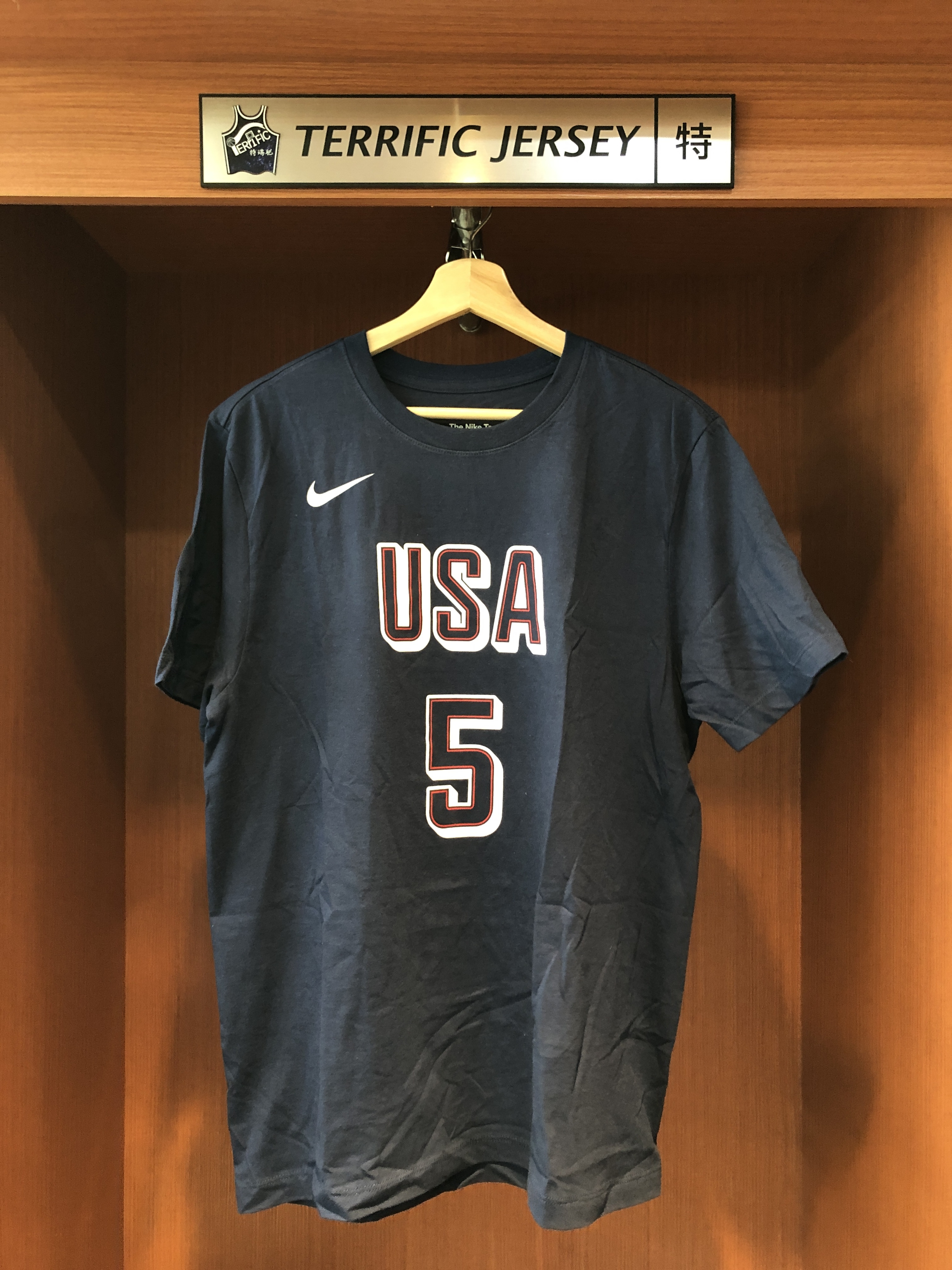 NBA短袖 Anthony Edwards 巴黎奧運 美國隊深藍 Nike Player Name Tee 棉質短袖 全新
