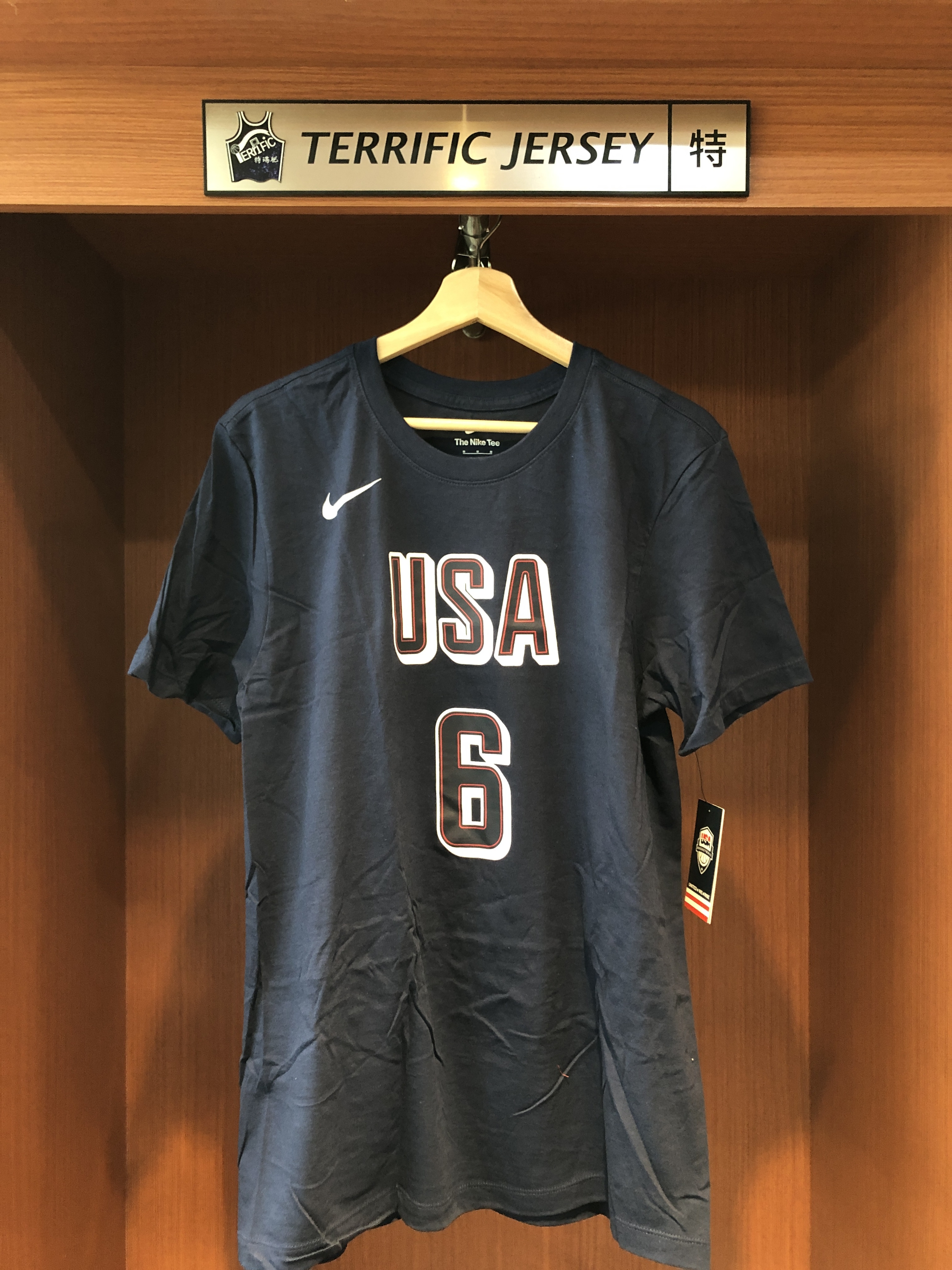 NBA短袖 Lebron James 巴黎奧運 美國隊深藍 Nike Player Name Tee 棉質短袖 全新