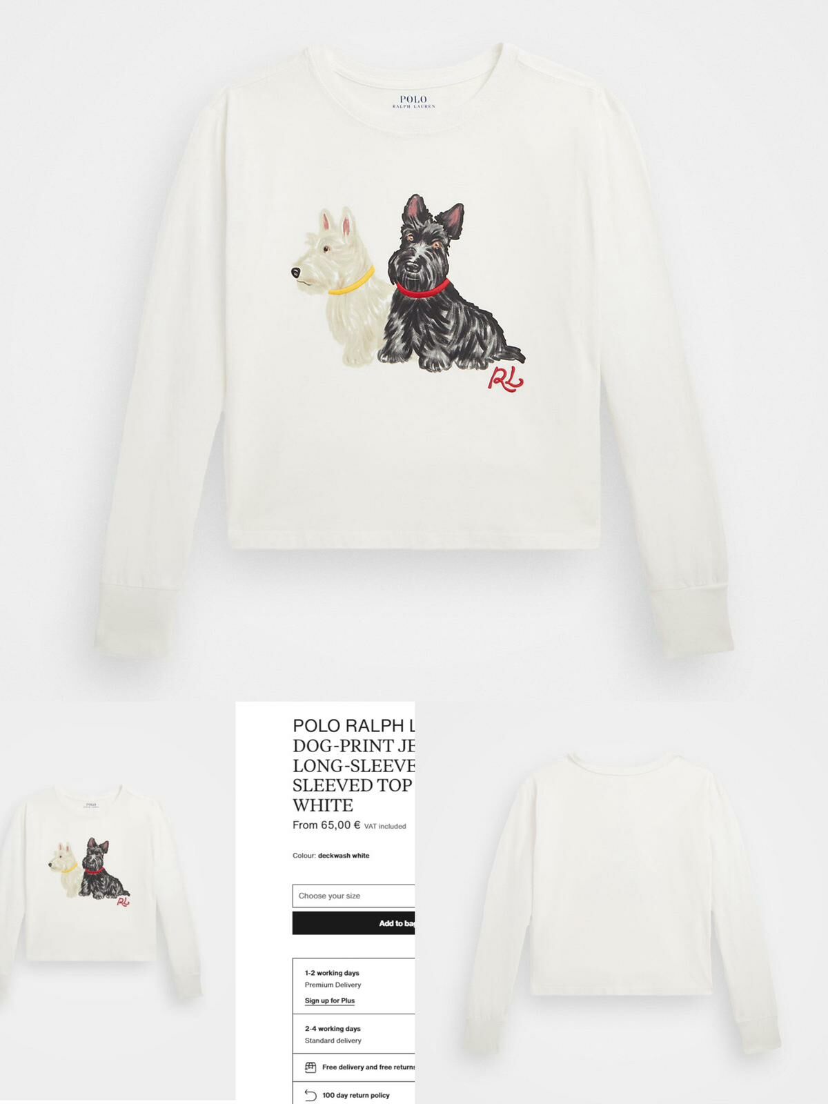 P O L .O 可愛狗狗長袖童TEE