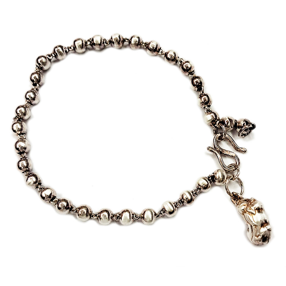 貔貅+緣滿圓珠純銀925手珠4mm【十方】141345