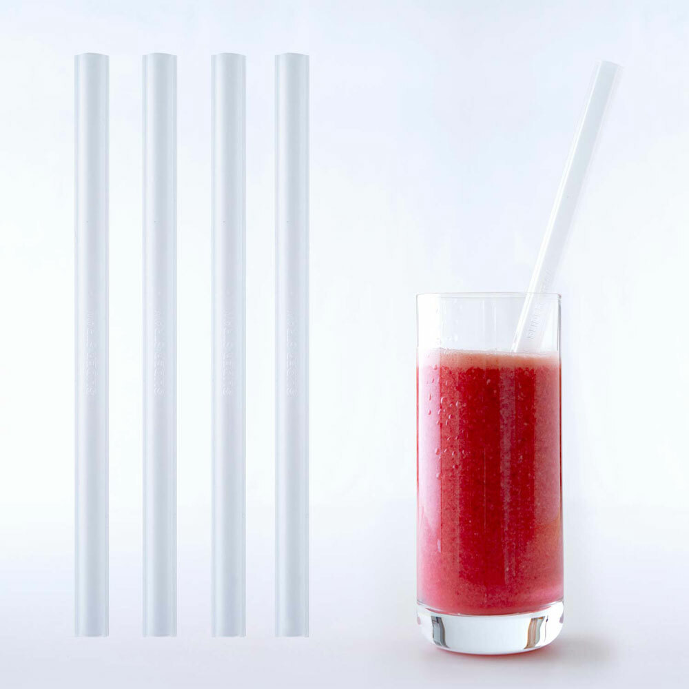 德國 SLIDERSTRAW 可拆式環保吸管 透明色4入組(21.5cm)