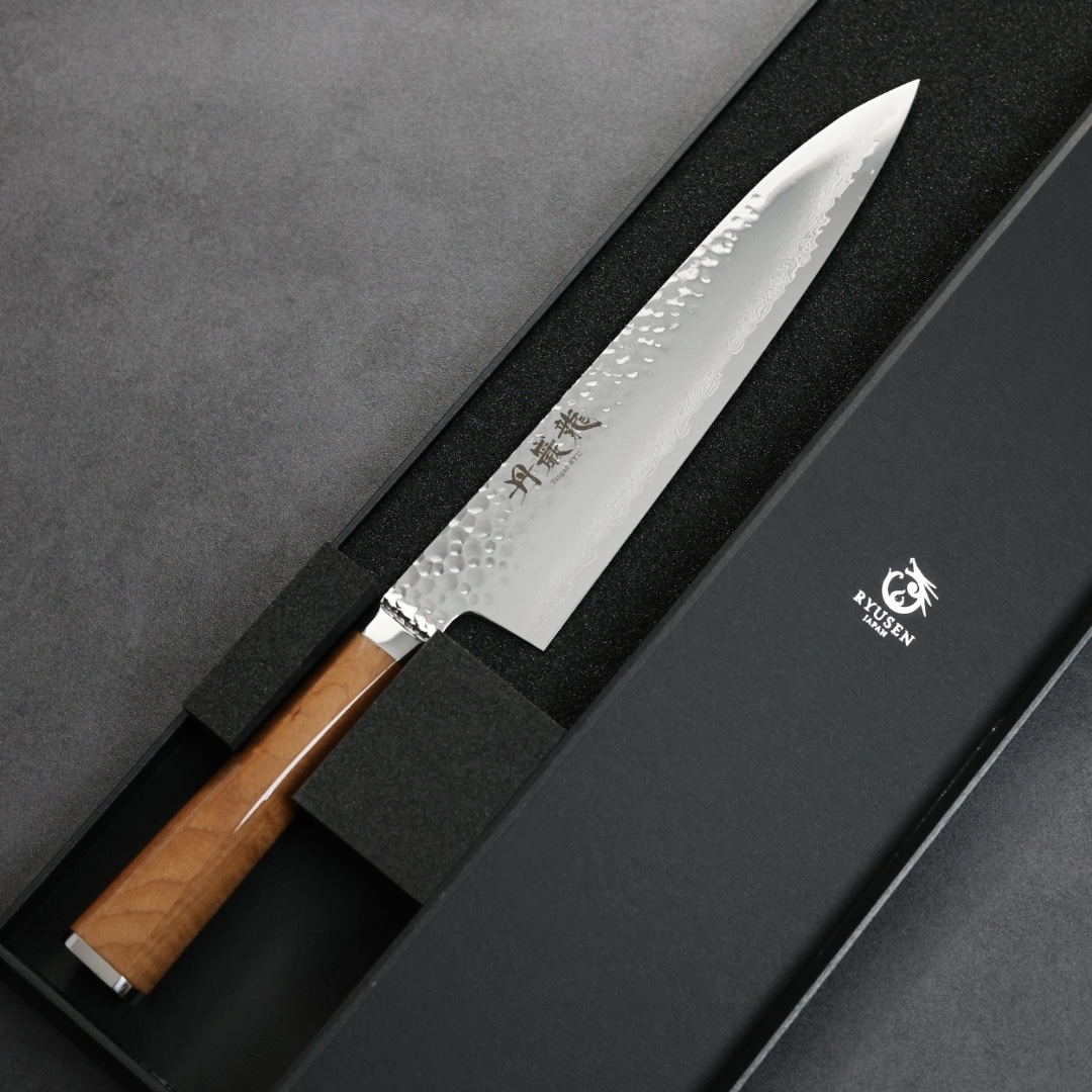 龍泉刃物 丹巖龍 牛刀 210mm VG10 67層大馬士革