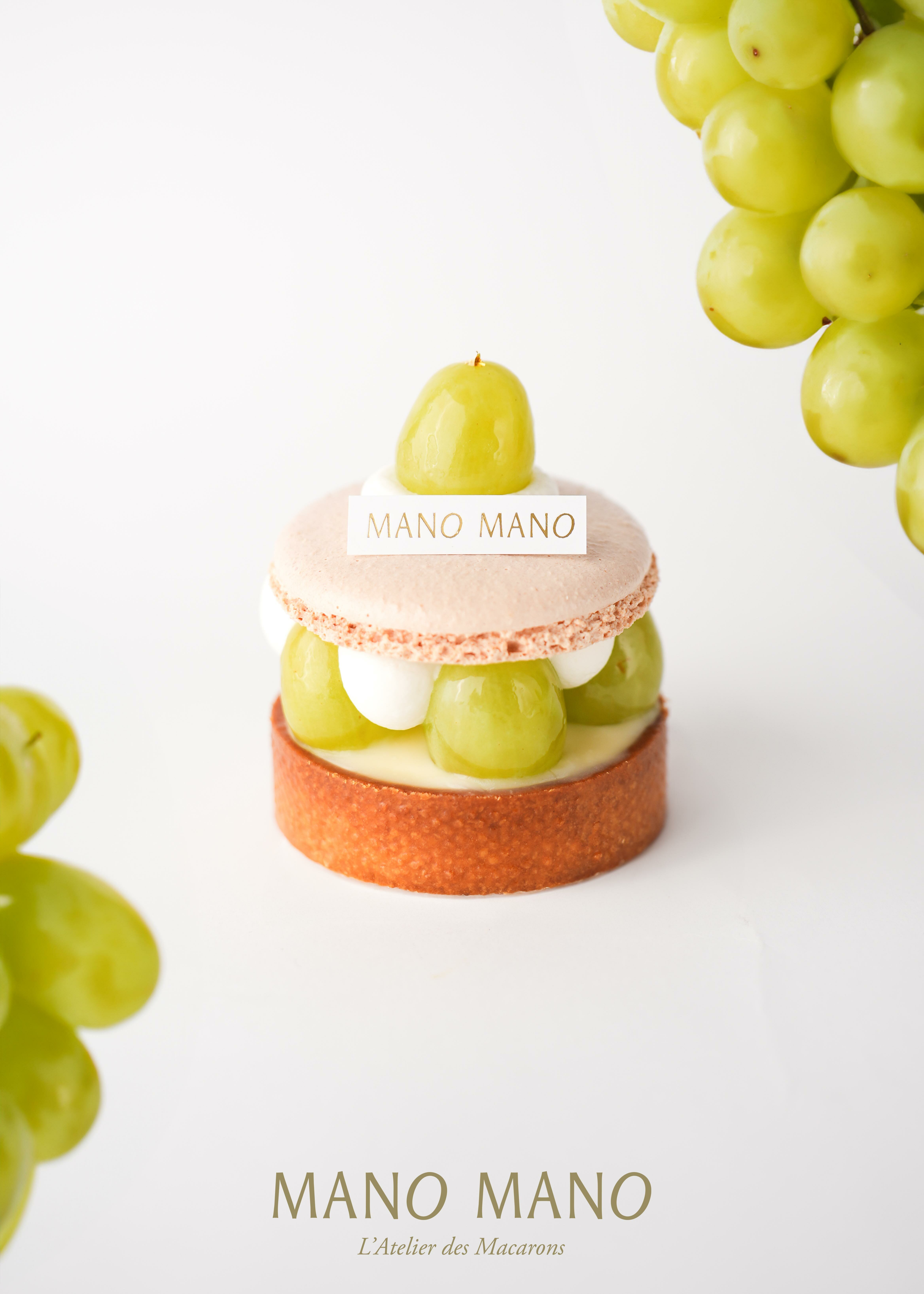 綠葡萄香緹馬卡龍塔