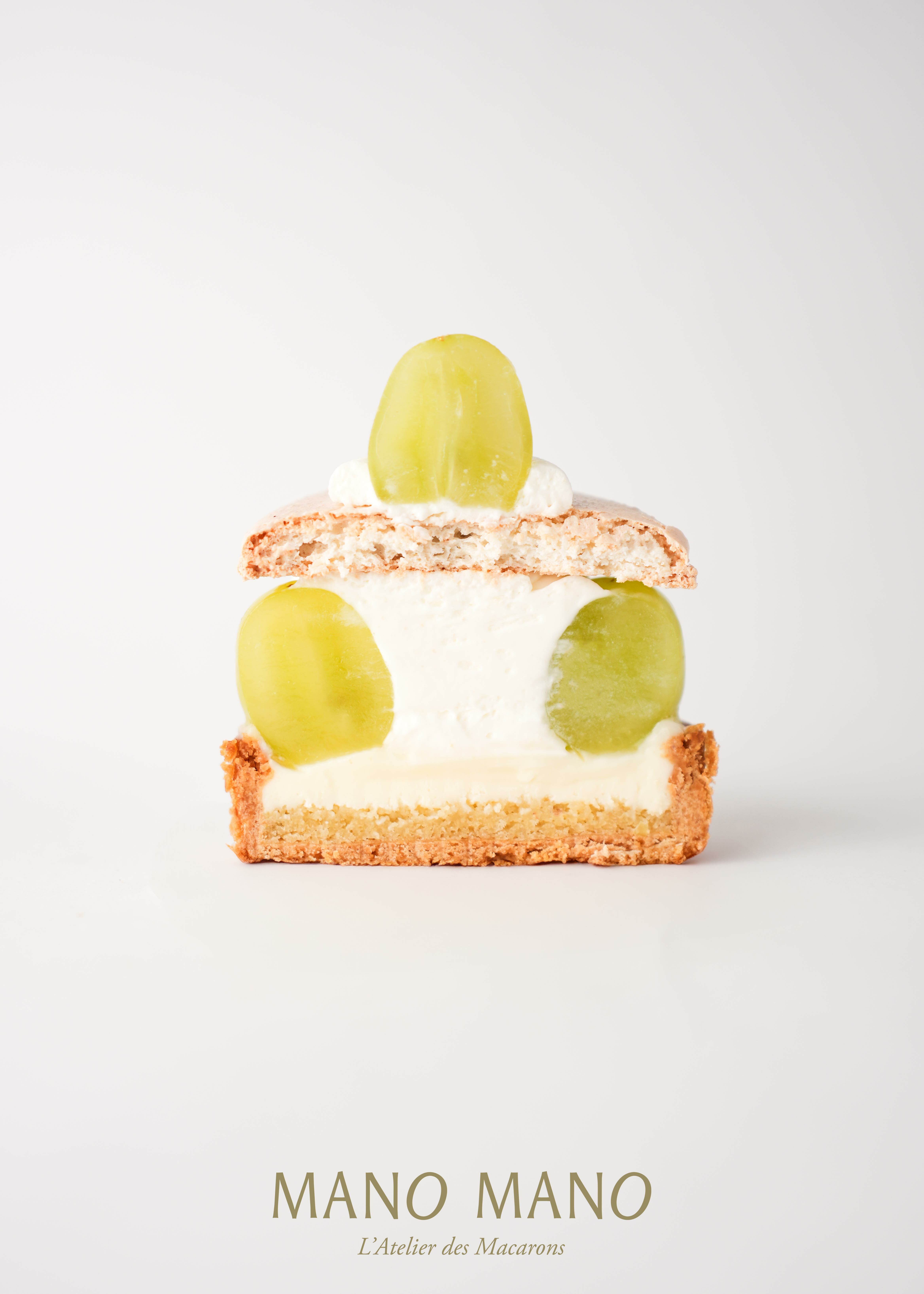 綠葡萄香緹馬卡龍塔