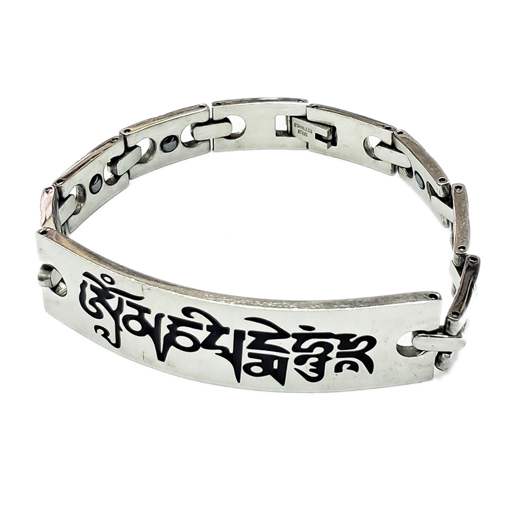 六字真言{鋼} 磁石能量手鍊【十方】153140