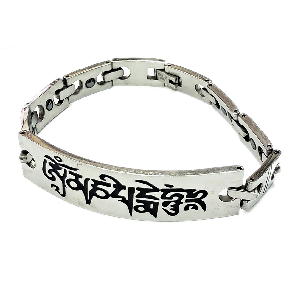 六字真言{鋼} 磁石能量手鍊【十方】153140