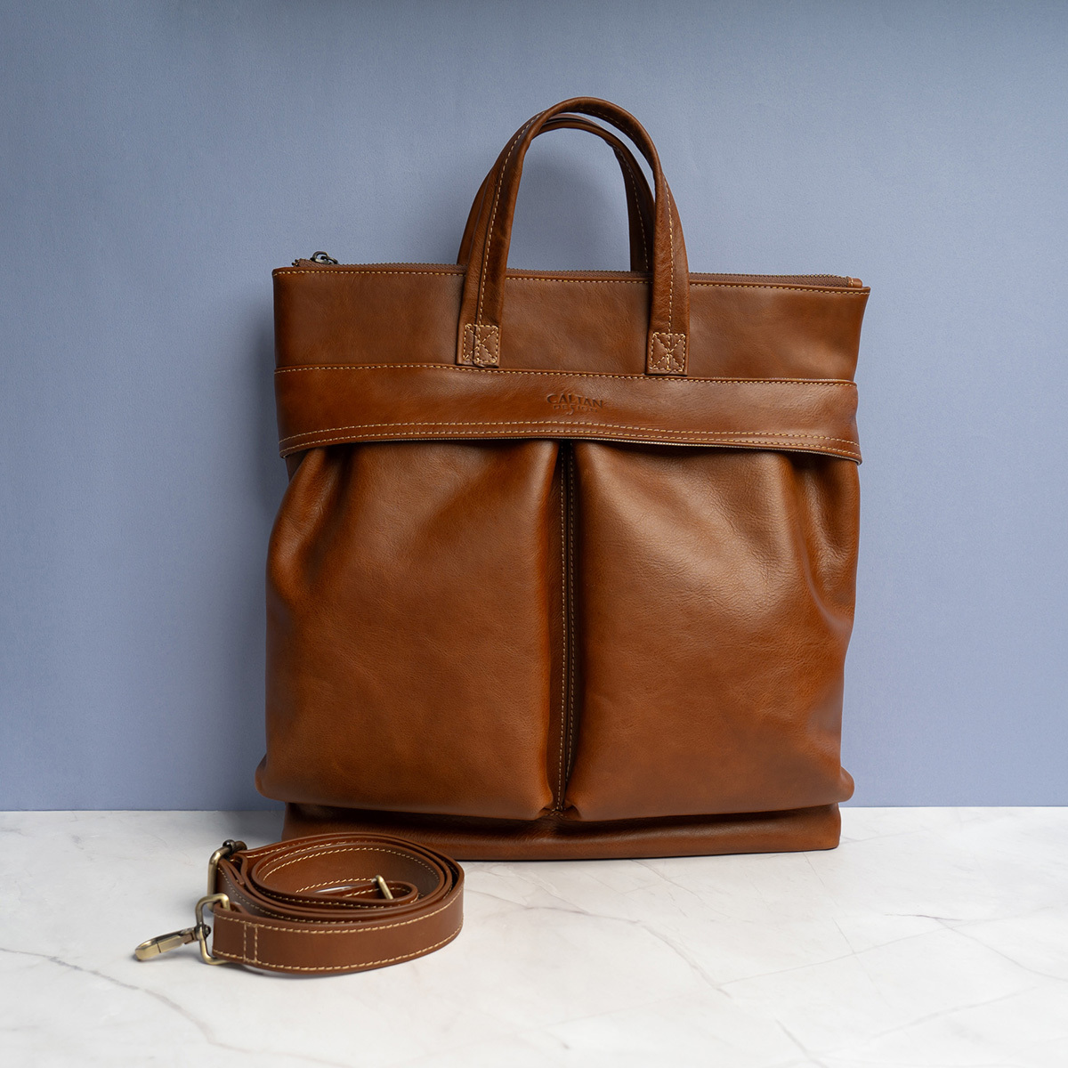 爺爺的口袋抓皺 真皮大容量托特包-ht(234059ht)