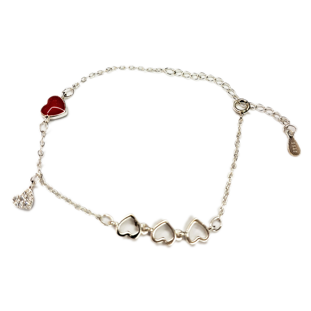 紅愛心 925純銀手鍊【十方】149330