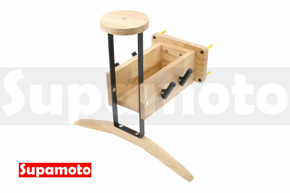 -Supamoto- 安全帽架―多功能實木掛壁式(雙用/頭盔架/橡膠木/掛勾/外套架/鑰匙鉤/手套架/安全帽收納)