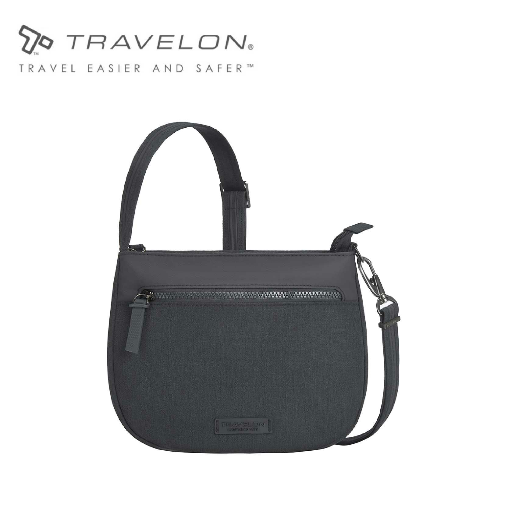 Travelon 美國 METRO城市斜肩包 灰 隨身斜背包/防盜包/休閒旅遊/單肩包/側背包 70A43625