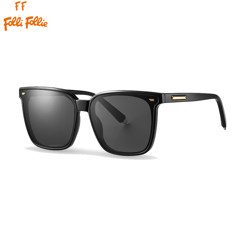 【Folli Follie芙麗芙麗】FOF-D001-01抗紫外線/清晰視覺/抗衝擊性 黑灰墨鏡 Polaroid偏光-