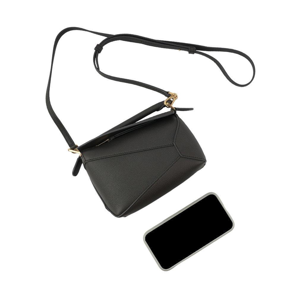 【LOEWE】Puzzle 拼圖粒面小牛皮手提/斜背兩用包(迷你)(深灰色) A510P88X16 1220