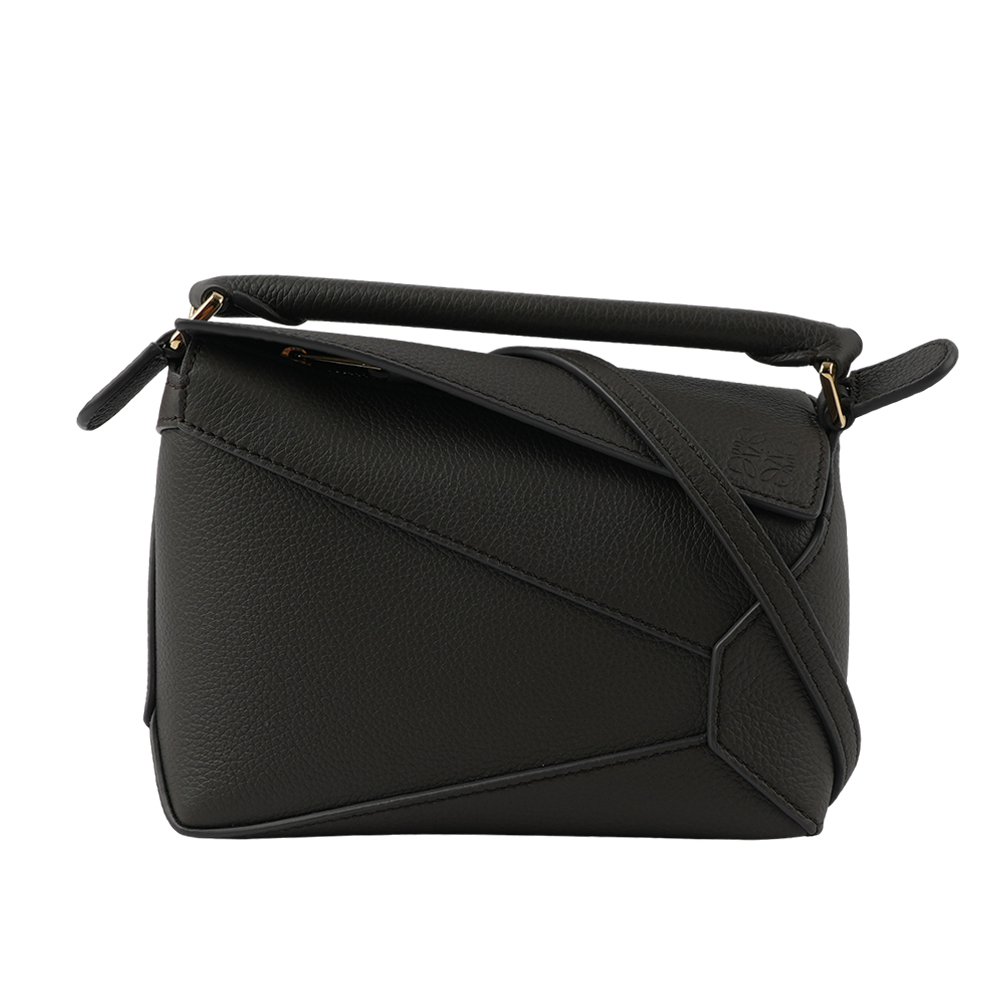 【LOEWE】Puzzle 拼圖粒面小牛皮手提/斜背兩用包(迷你)(深灰色) A510P88X16 1220