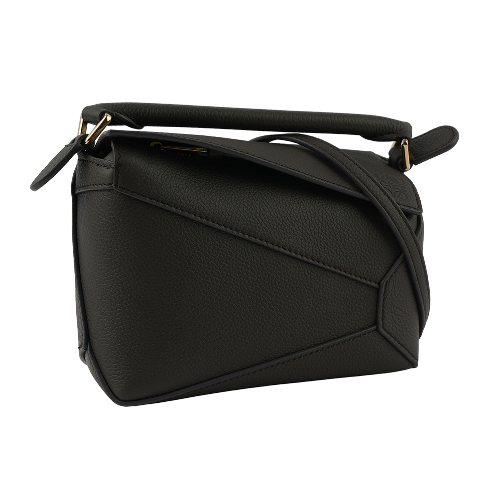 【LOEWE】Puzzle 拼圖粒面小牛皮手提/斜背兩用包(迷你)(深灰色) A510P88X16 1220
