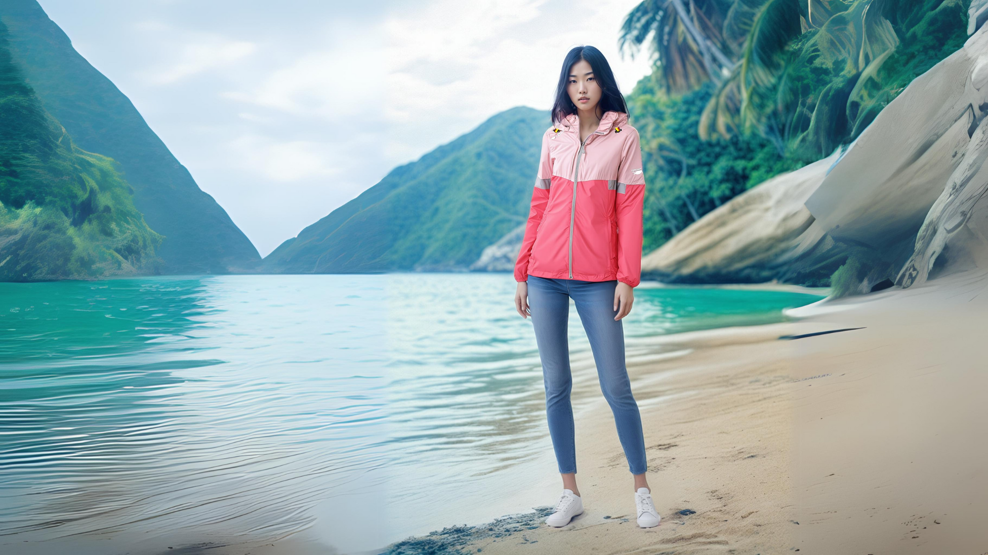 模特兒展示圖防曬外套