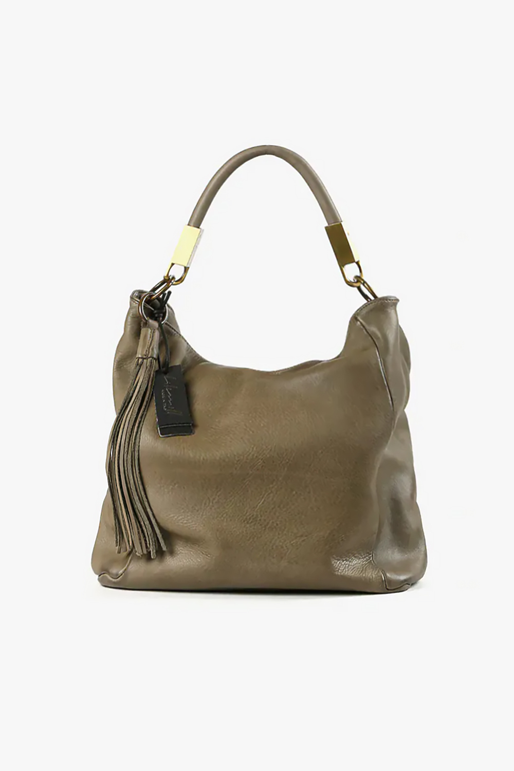 Dea 柔革流蘇飾釦中型提包