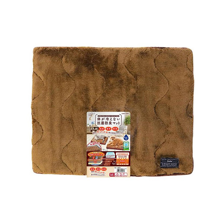 Petio 發熱儲熱 波浪紋 抗菌防臭 保暖墊 M 咖啡色