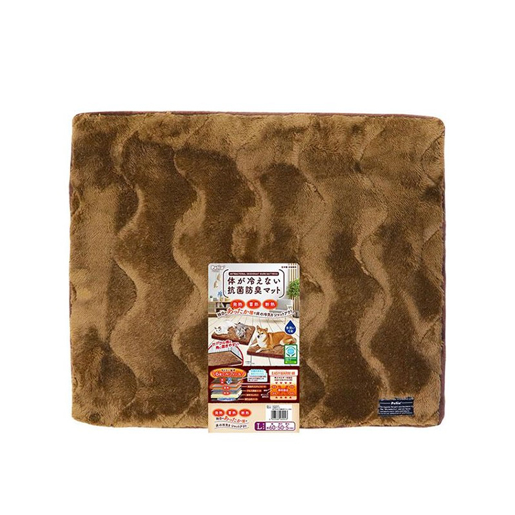 Petio 發熱儲熱 波浪紋 抗菌防臭 保暖墊 L 咖啡色