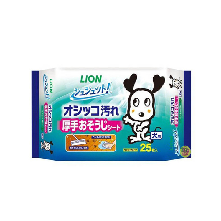 LION 犬用 厚身除尿臭 清潔濕紙巾 25枚