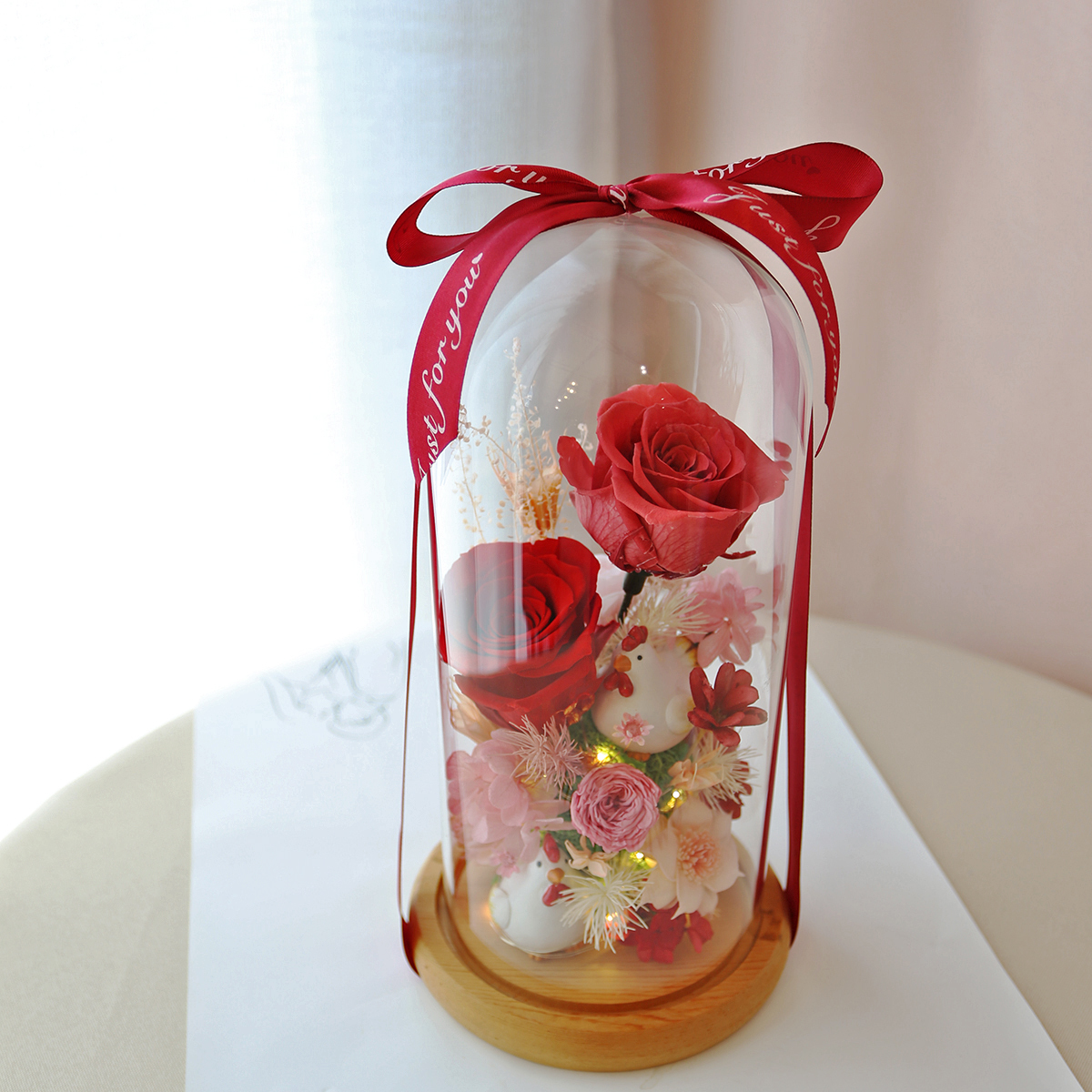 S20｜好運小雞永生花大罩盅