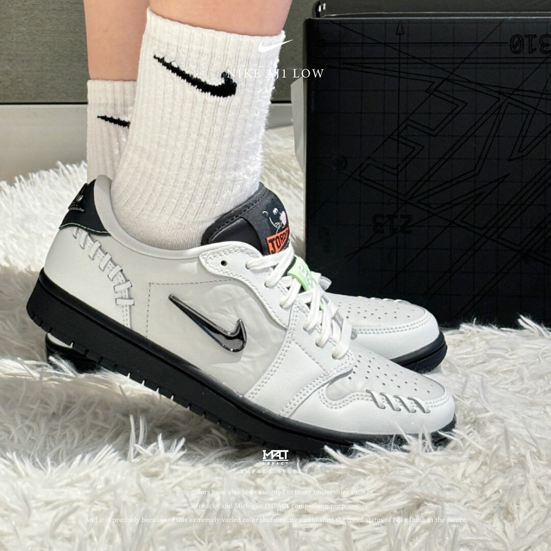 Nike AJ1 Low OG 黑貓小銀勾 編織 HM3689-001