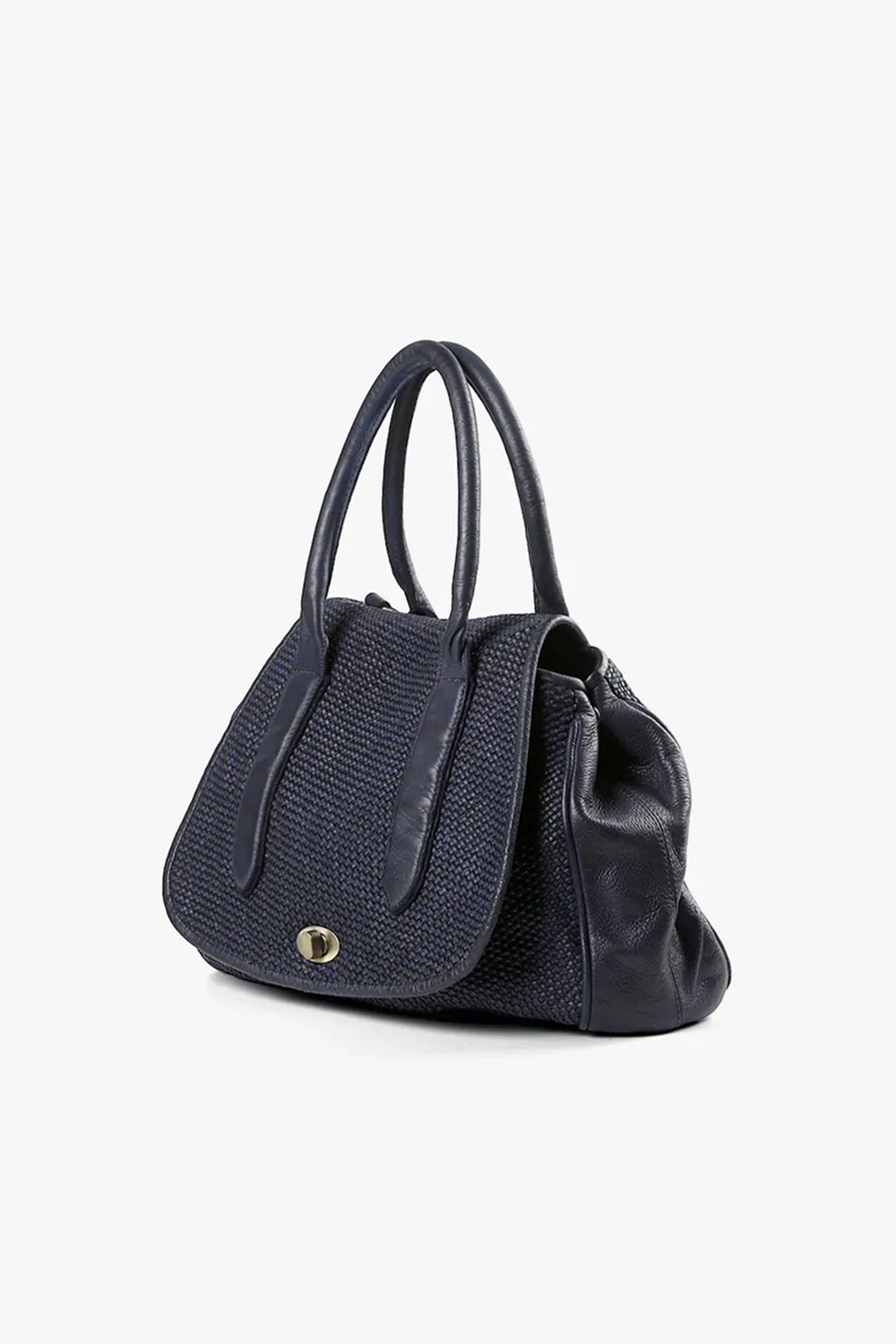 Bella 編織帶蓋大手提包