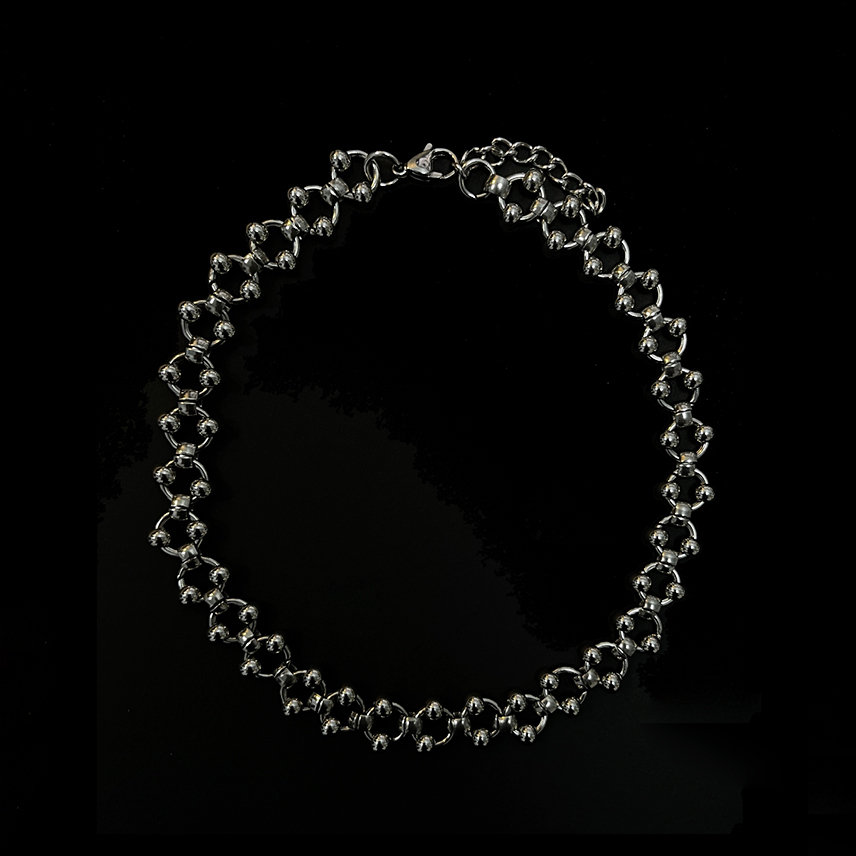 銀色圓環串珠項鍊(in stock)