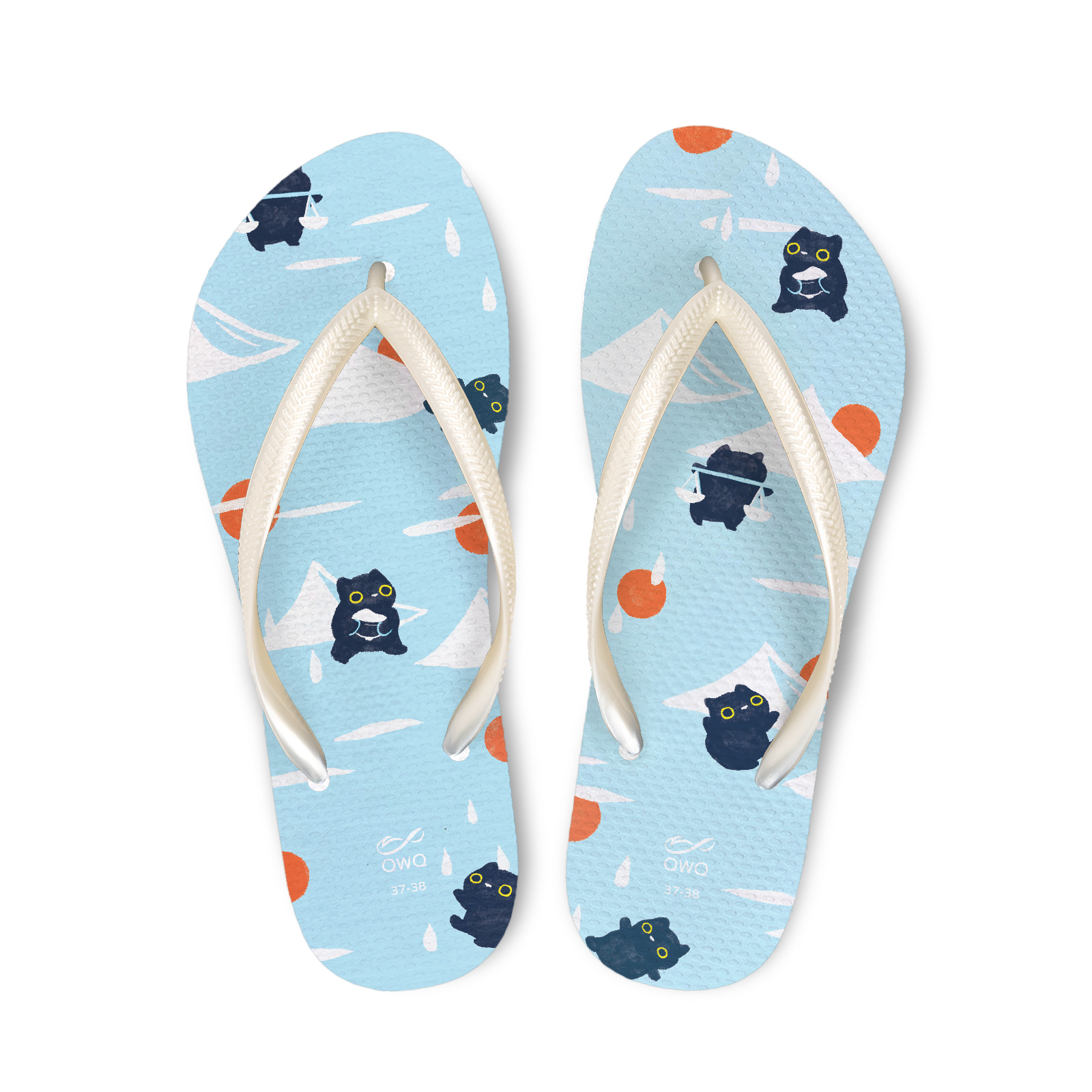 拾點十分10:10聯名 鹽田漫舞 女款細帶人字夾腳拖鞋 牛奶白