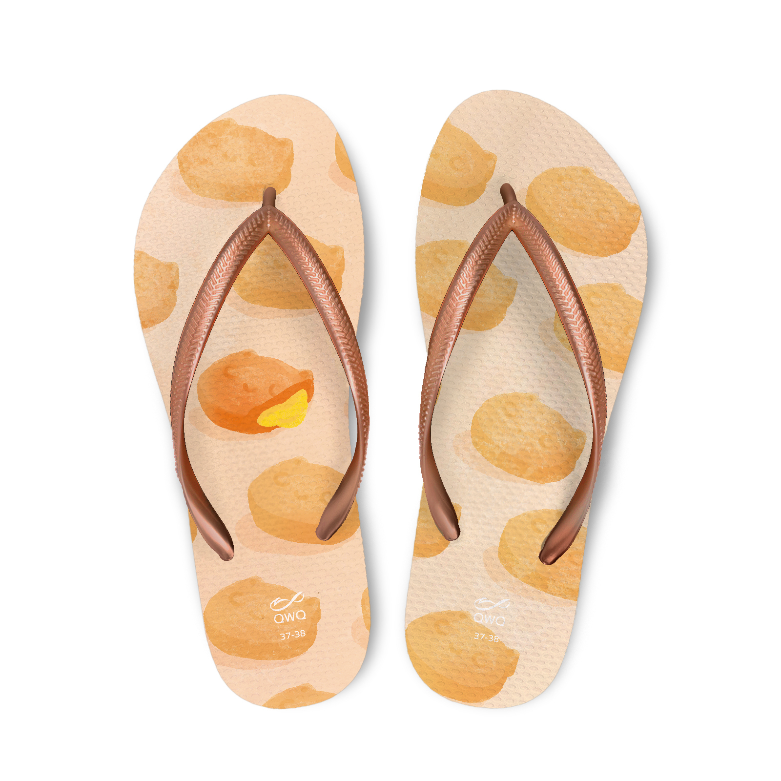 拾點十分10:10聯名 臉紅紅豆餅 女款細帶人字夾腳拖鞋 泰奶