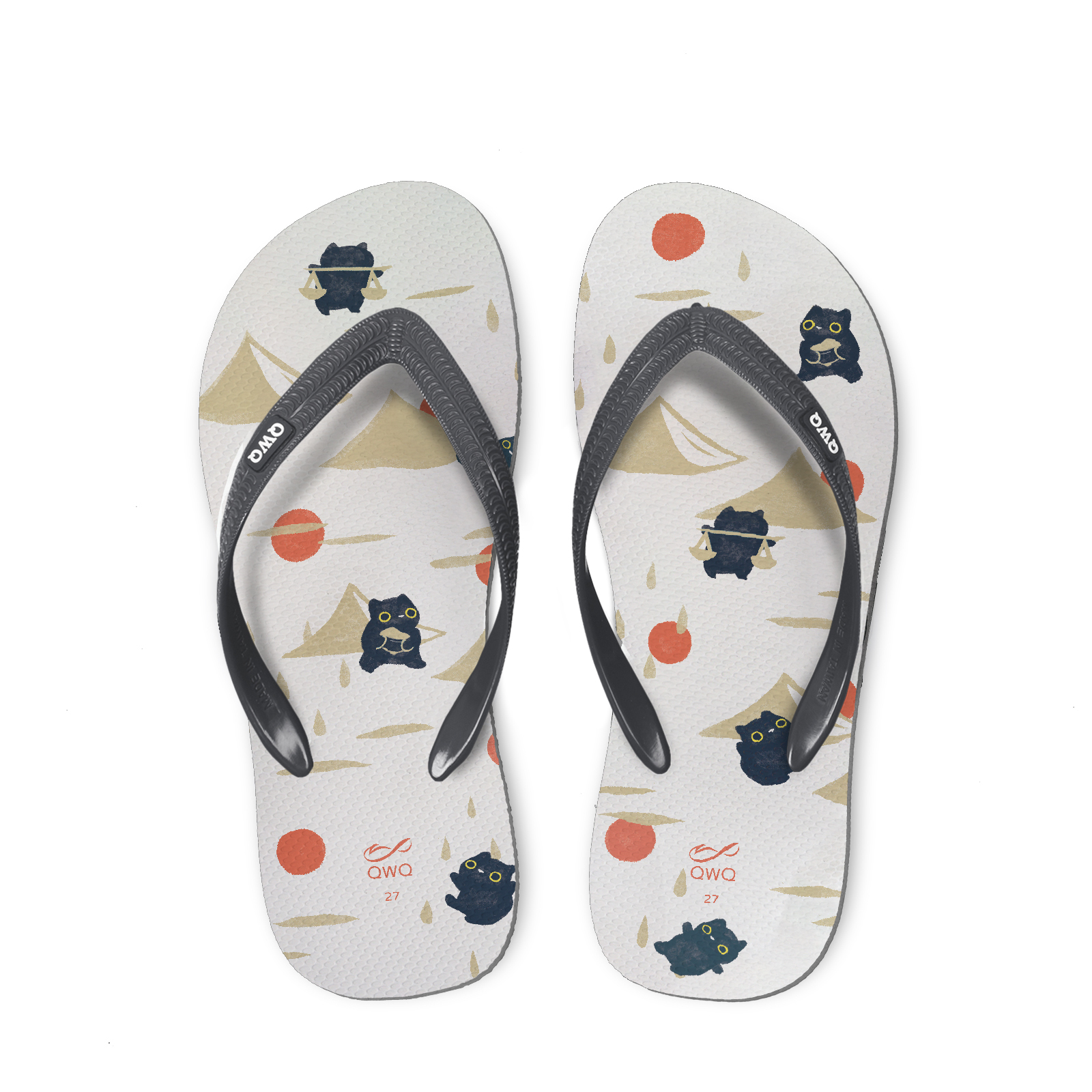 拾點十分10:10聯名 鹽田漫步 男款粗帶人字夾腳拖鞋 銀河灰