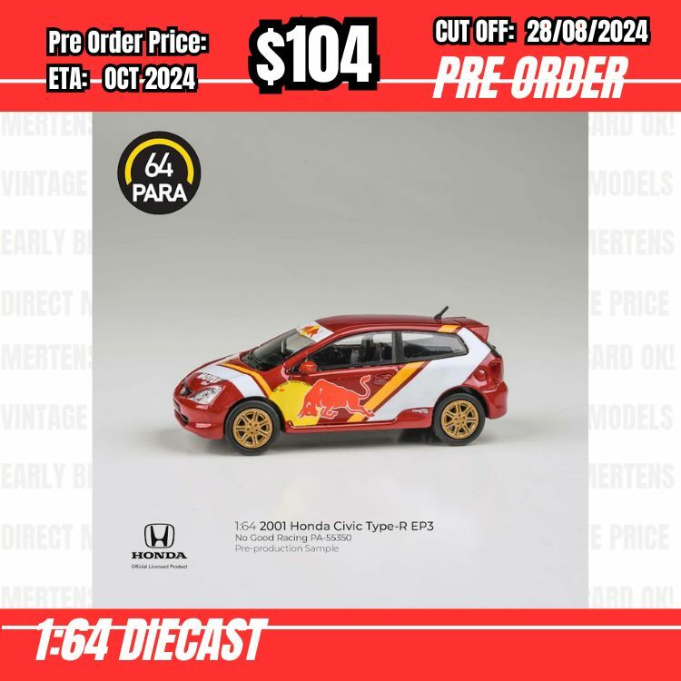 PO-$104 * Para64 * 1:64 2001 Honda Civic Type R EP3 No Good Racing LHD [OD23/08]