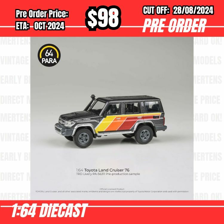 PO-$98  * Para64 * 1:64 2014 Toyota Land Cruiser LC 76 TRD Livery RHD [OD23/08]