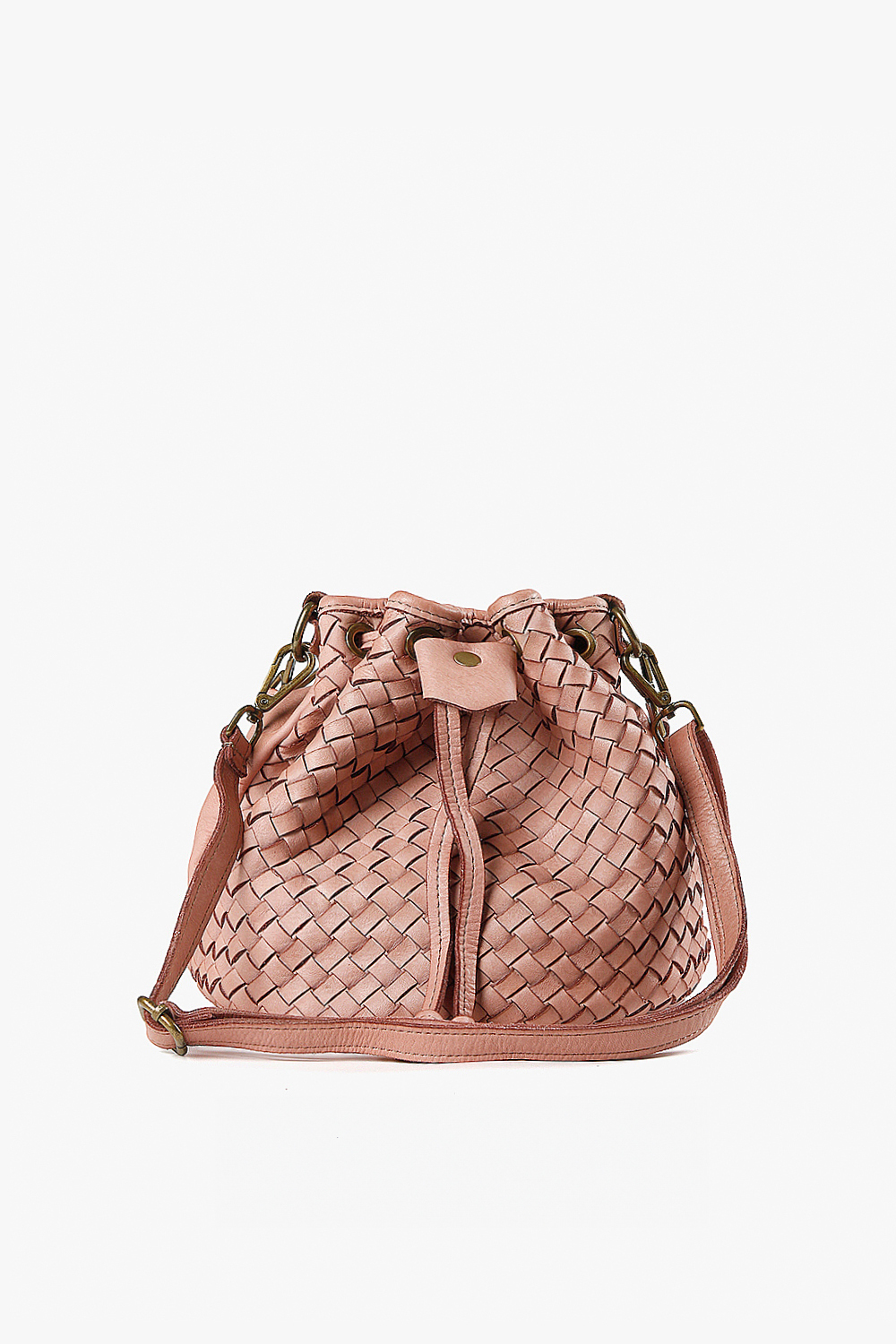 FEBE 編織水桶包 粉紅