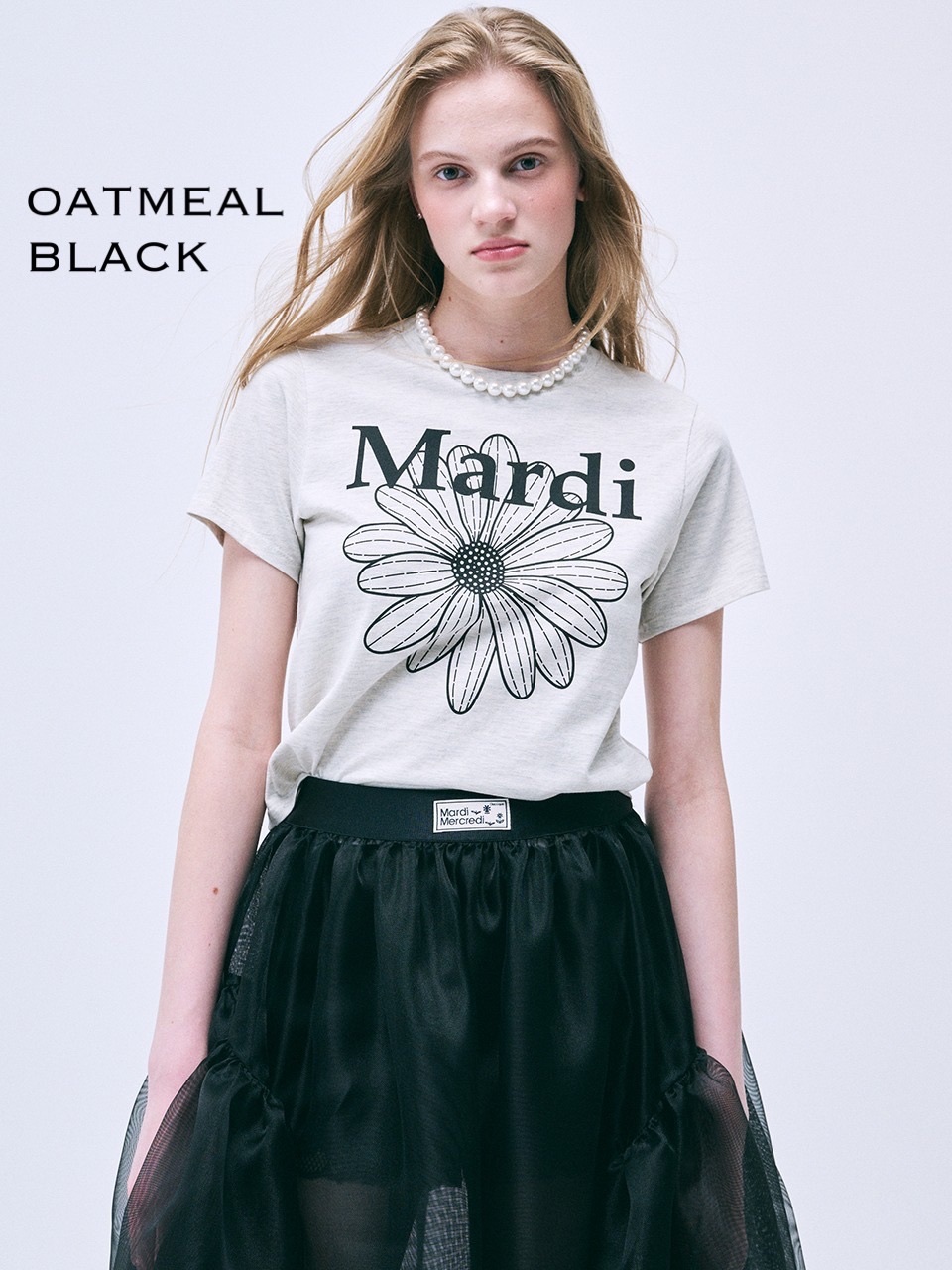 【優惠預訂】MARDI MERCREDI SLIM TSHIRT FLOWERMARDI（9色）