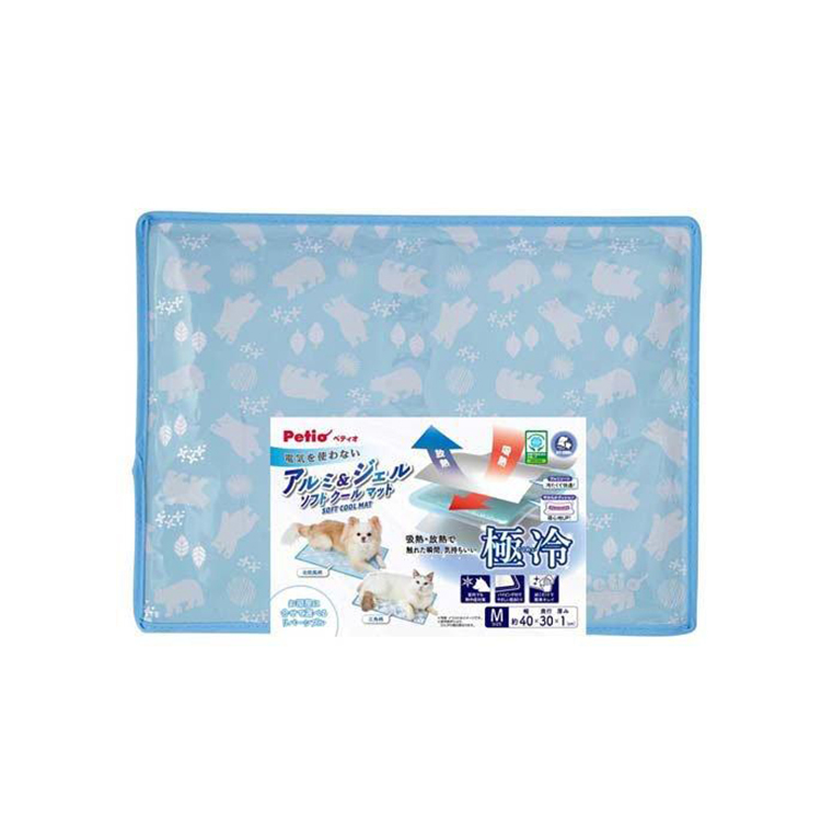 Petio 犬貓用 北極熊圖案 鋁面+涼感凝膠墊 M