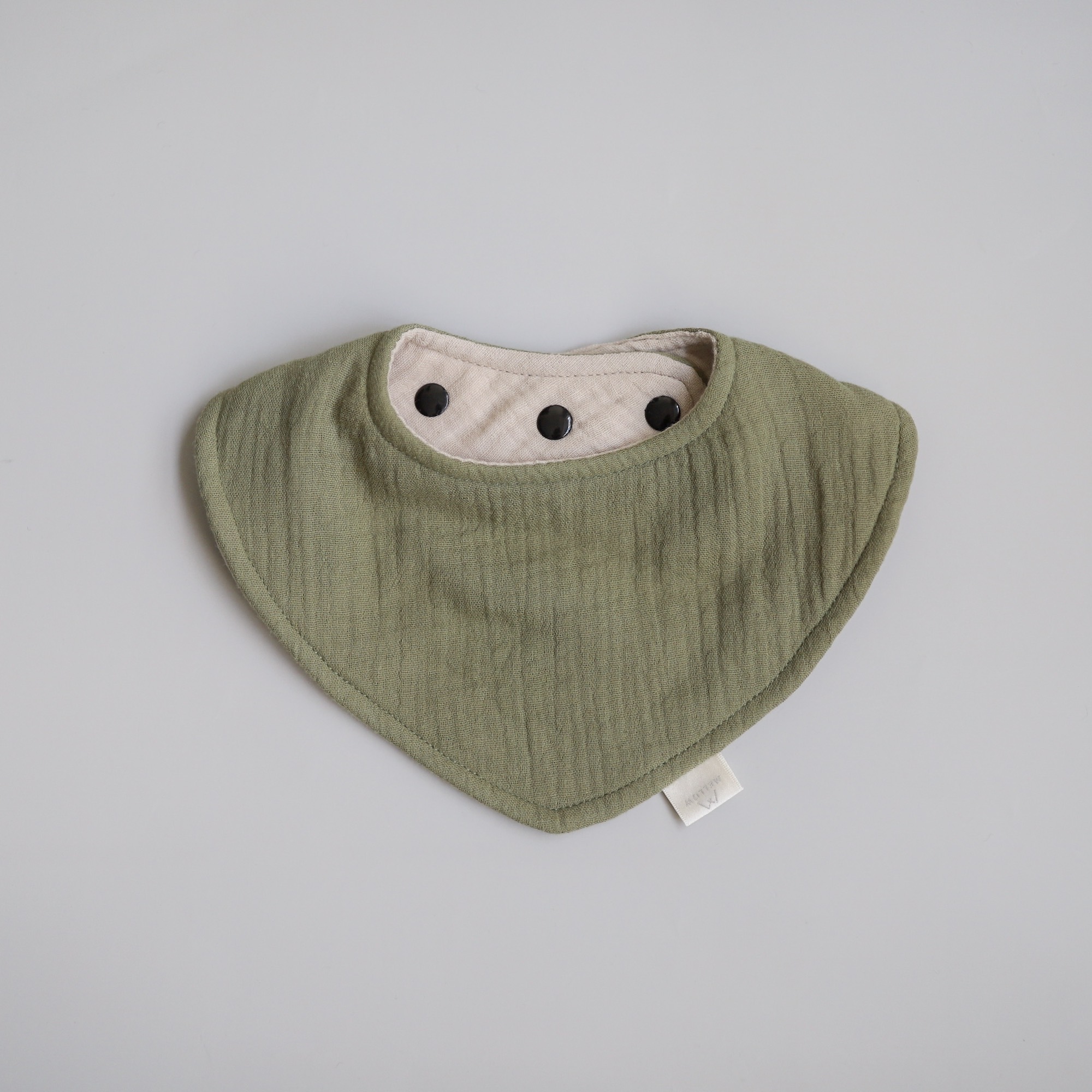 口水肩 - 欖欖綠&亞麻色