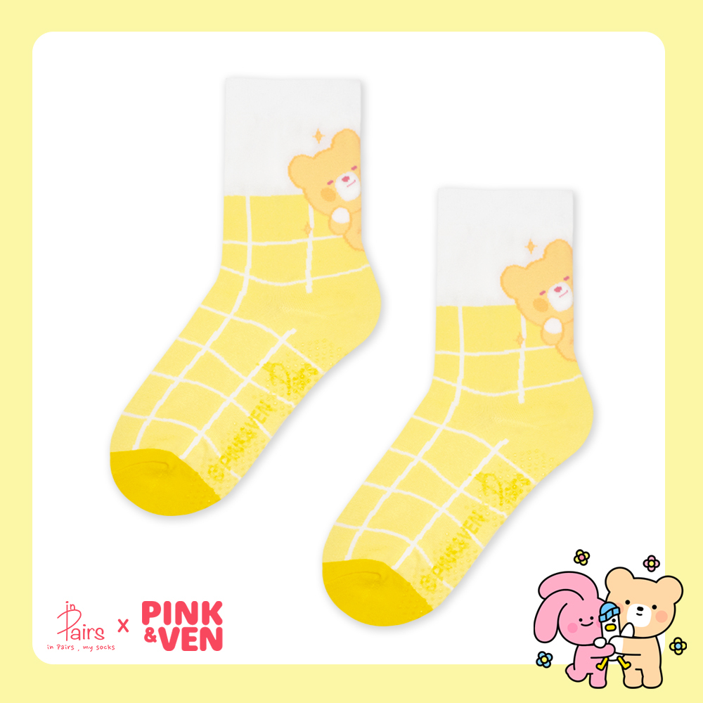 PINK&VEN・黃｜童襪