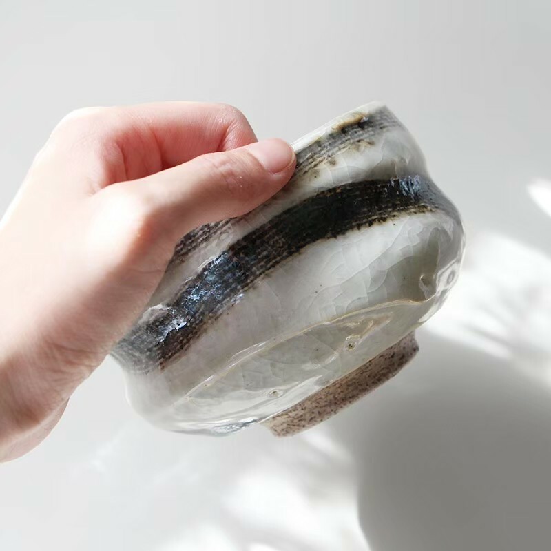 水墨山水柴燒茶碗