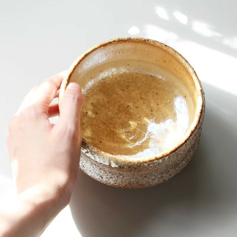 焦黃糖莎柴燒茶碗