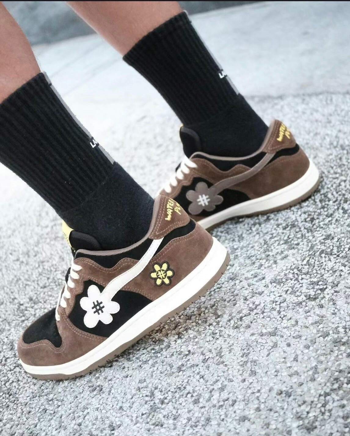 WATER THE PLANT 摩卡配色 棕色 咖啡 刺繡小花鞋 WTP