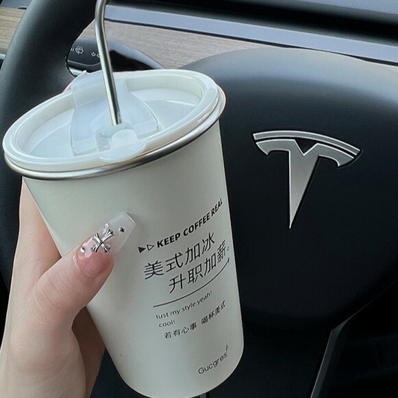 《4671》工業風304不鏽鋼吸管杯500ml