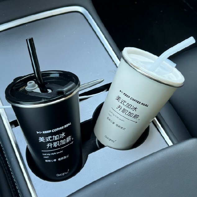 《4671》工業風304不鏽鋼吸管杯500ml